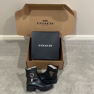 Coach Lacey Leather Bootie 8.5 Black NWT